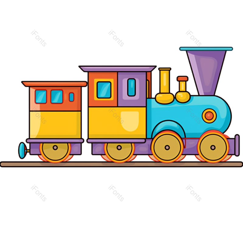 儿童节图片,插画元素,汽车PNG,火车免抠素材